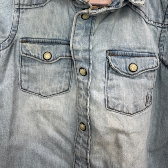 L.O.G.G. 6-9M Unisex Denim Long Sleeve Shirt Blouse - Picture 2 of 4